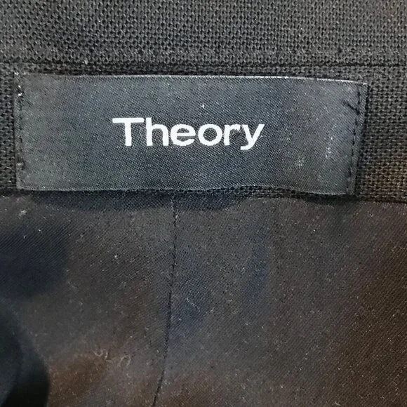 Theory Sedeia Black Open Front Blazer 100% Virgin Wool Size 6 - Picture 7 of 8